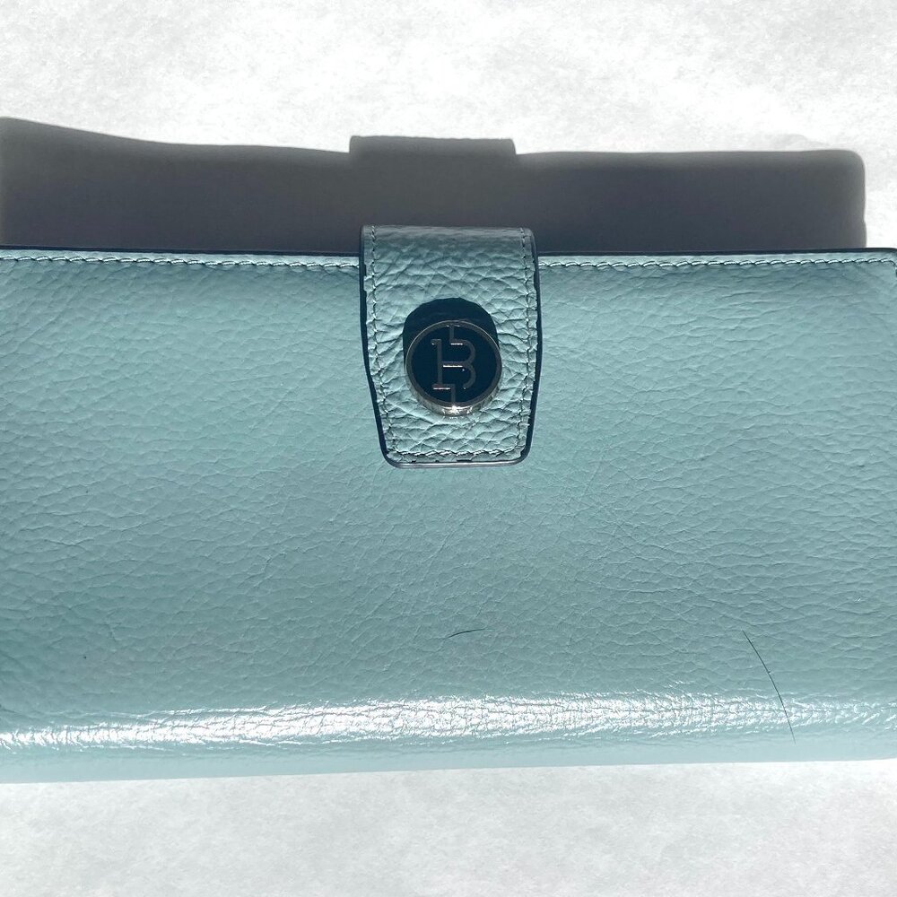 Bostanten sky-blue leather women's wallet